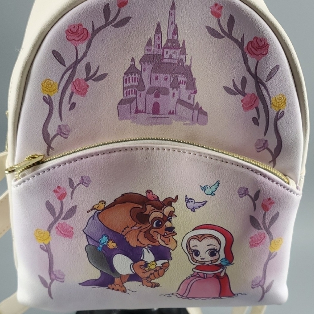 Disney Loungefly Beauty And The Beast Set Backpack With Wallet